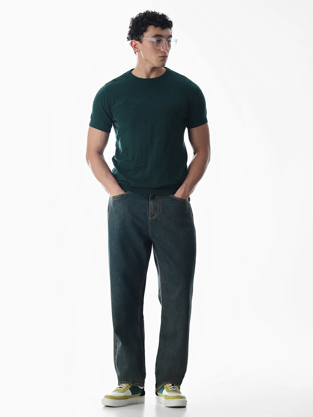 Green Jacquard Knitted T-shirt - Image 6