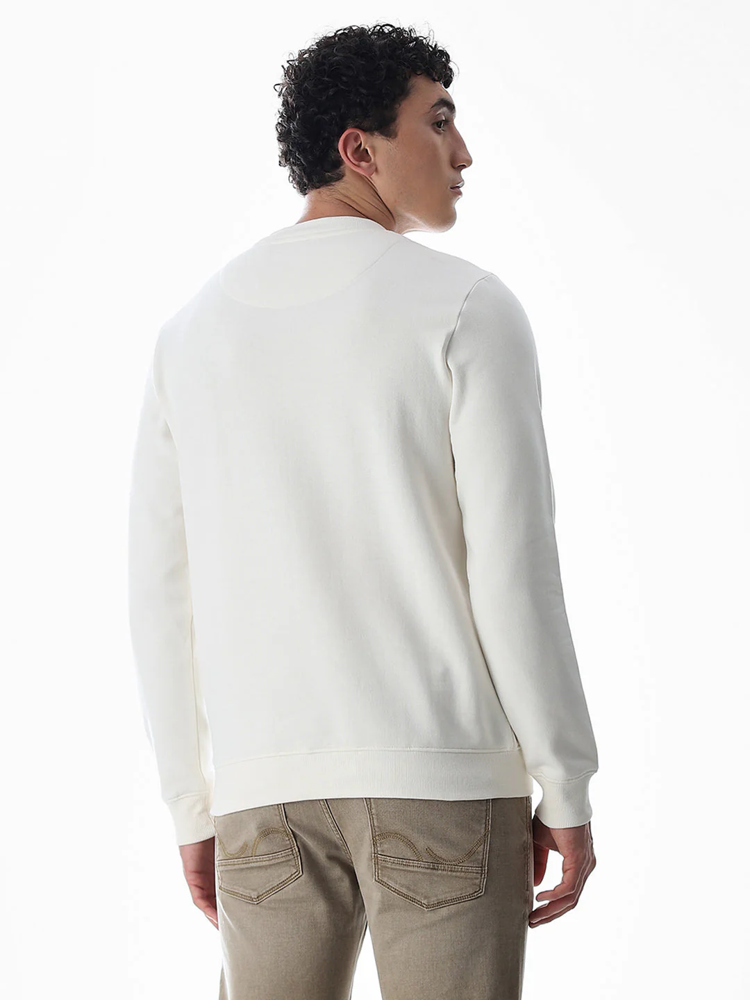 White Embroidered Print Sweatshirt - Image 4