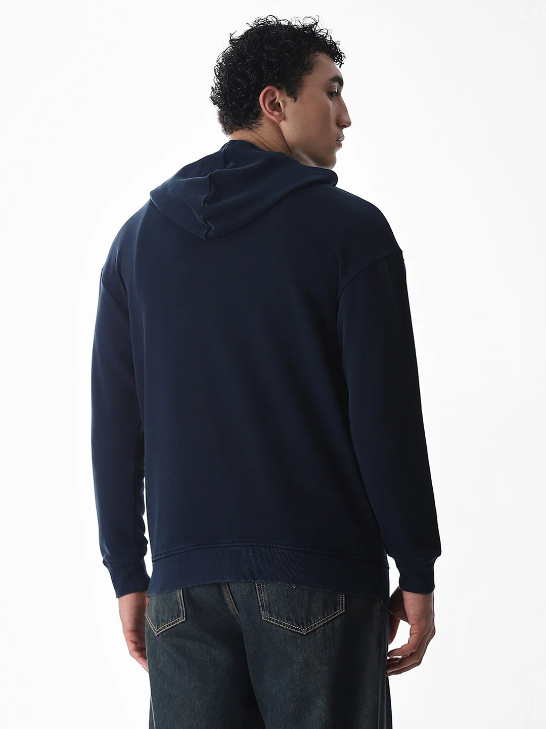 Printed Front Open Hooded Sweatshirt - Image 4