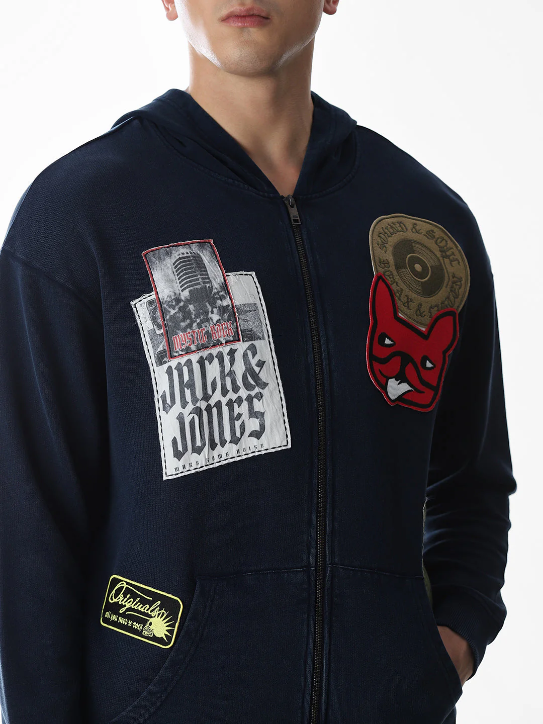 Printed Front Open Hooded Sweatshirt - Image 6