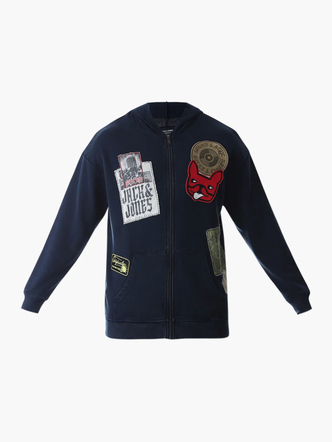 Printed Front Open Hooded Sweatshirt - Image 8