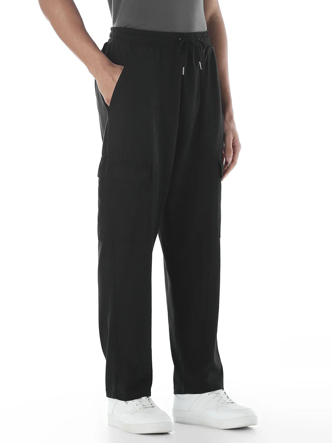 6 Pocket Cargo Sweatpants - Black - Image 2