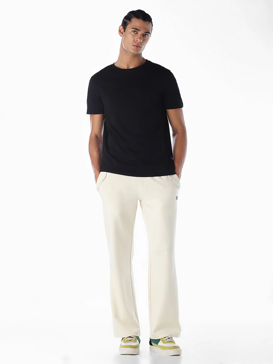 White Drawstring Regular Fit Sweatpants - Image 5