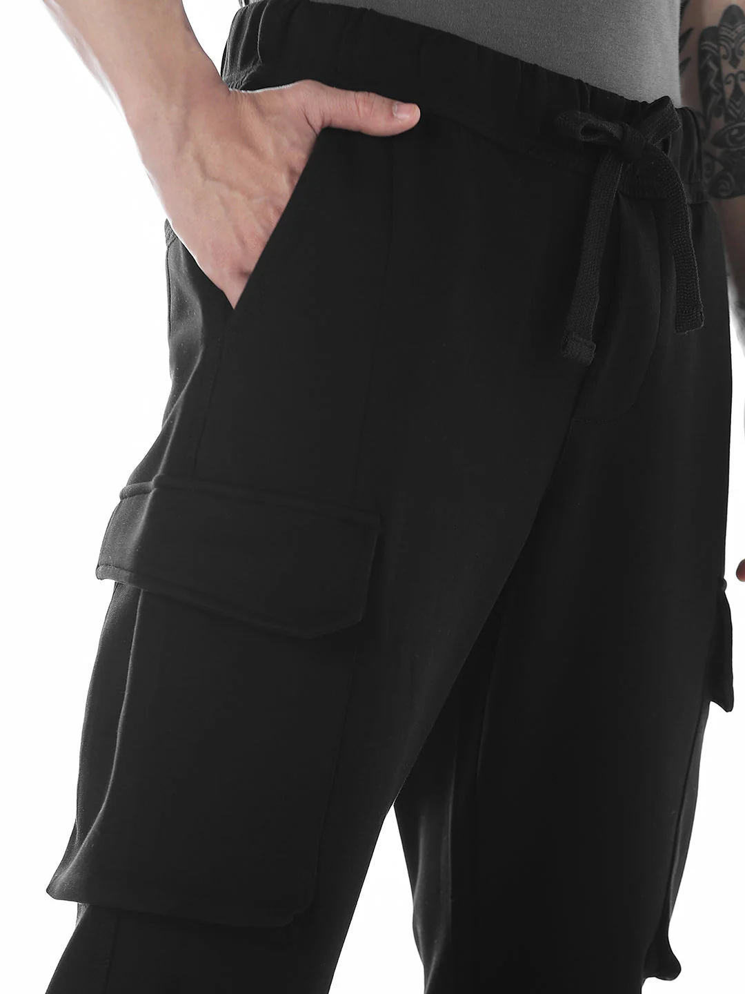 6 Pocket Loose Fit Sweatpants - Black - Image 4