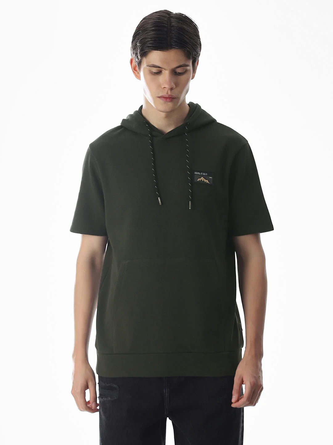 Dark Olive Hooded Sweatshirt - Image 2