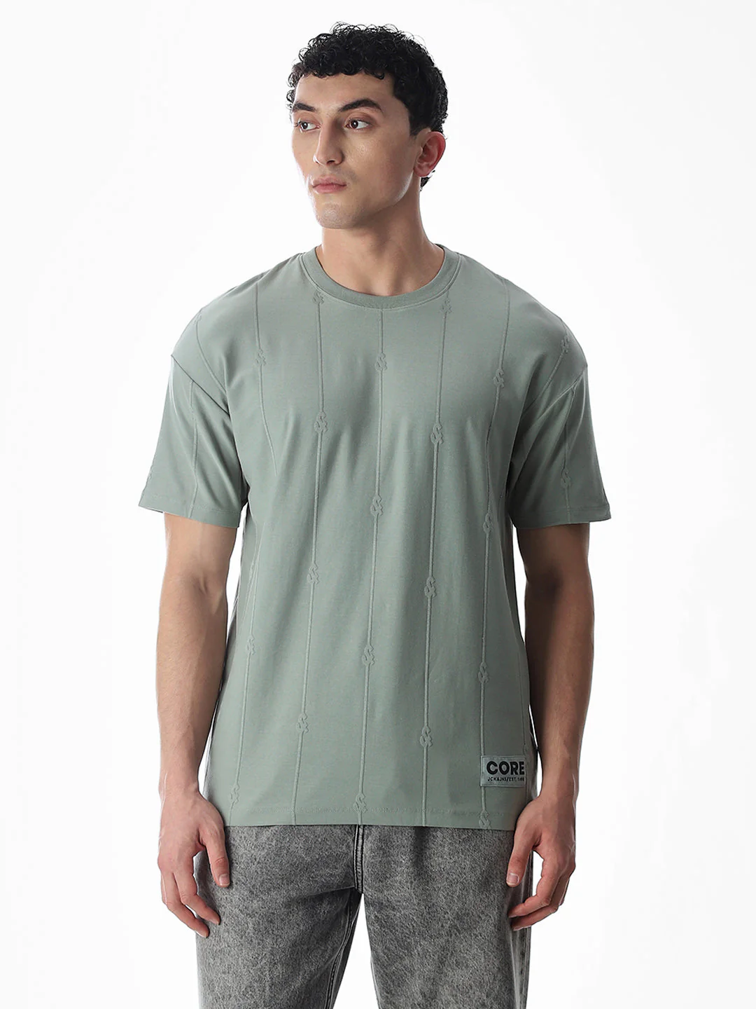 Jacquard Drop Shoulder T-shirt - Image 2