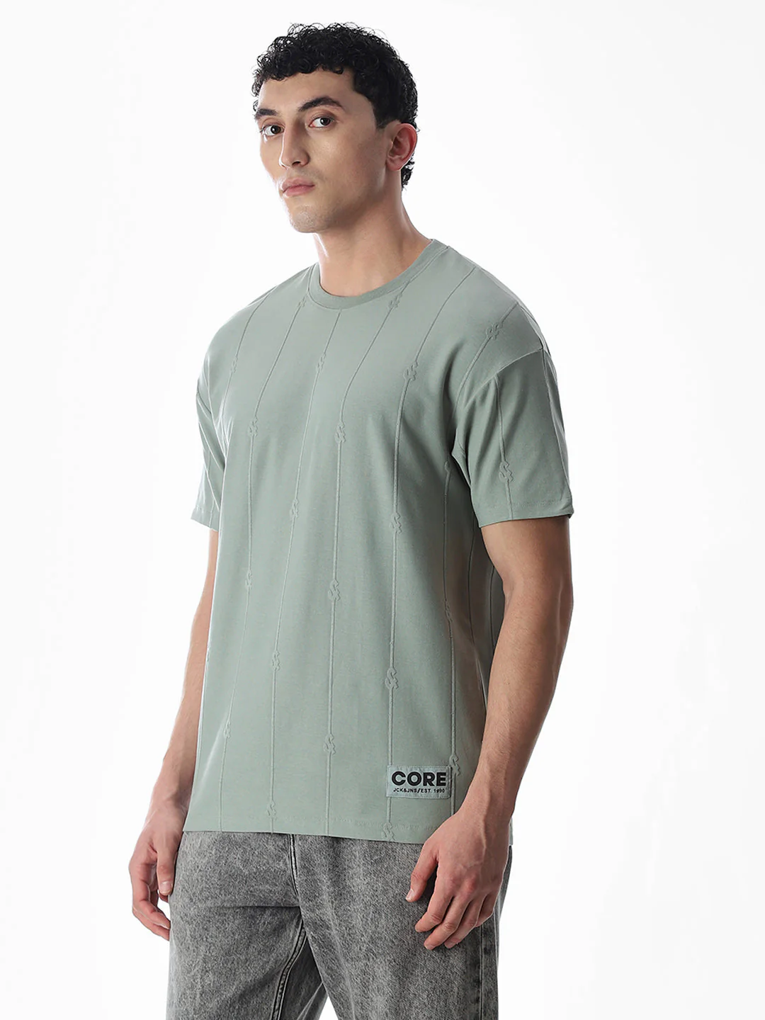 Jacquard Drop Shoulder T-shirt - Image 3
