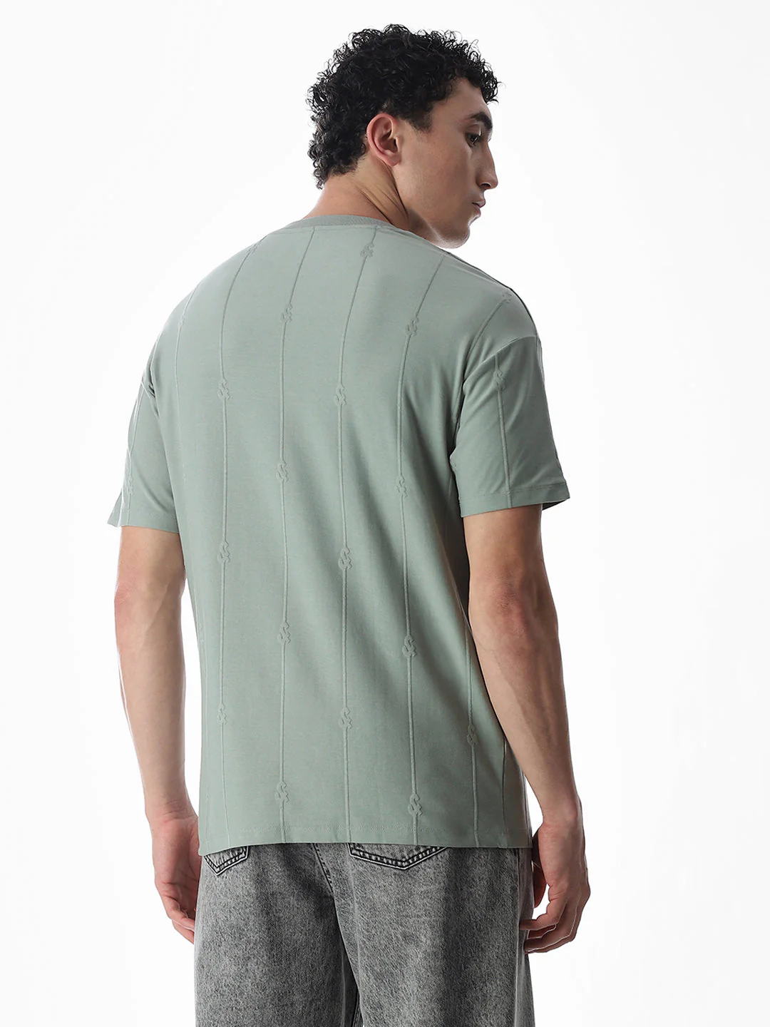 Jacquard Drop Shoulder T-shirt - Image 4