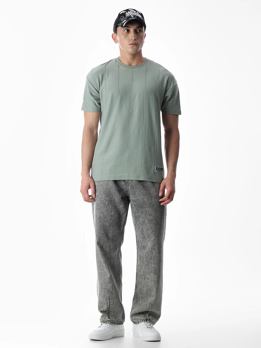 Jacquard Drop Shoulder T-shirt - Image 6
