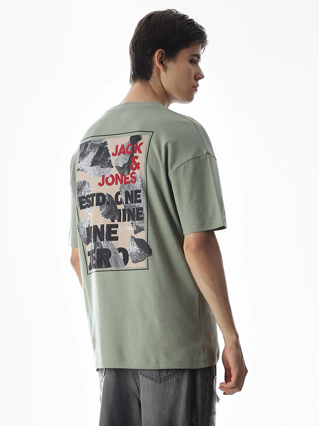 Green Printed Boxy Fit T-shirt - Image 4