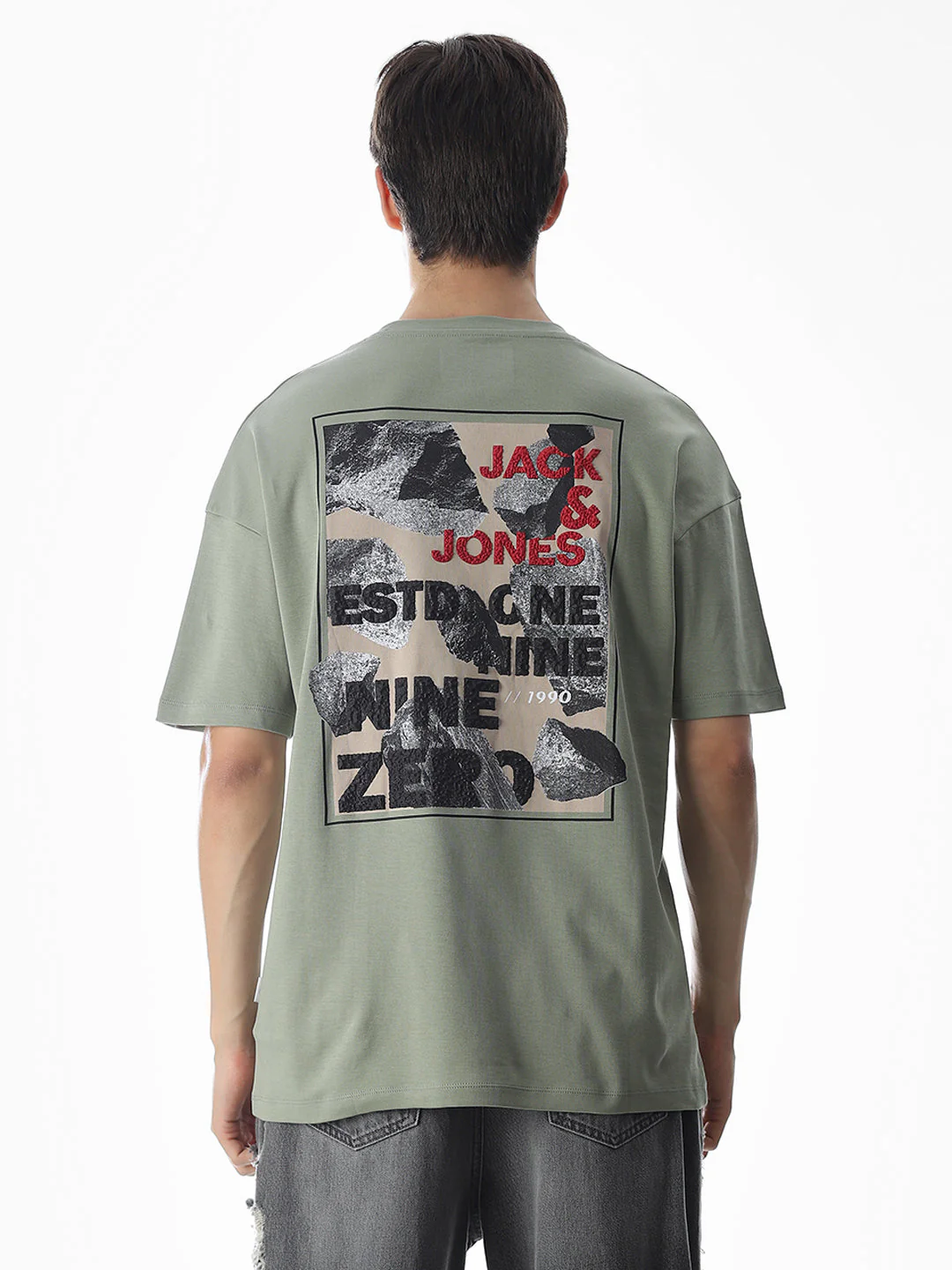 Green Printed Boxy Fit T-shirt - Image 9