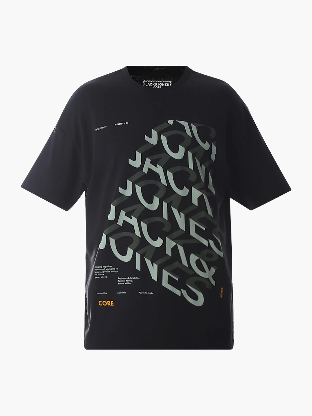 Black Abstract Print Oversized T-shirt - Image 7