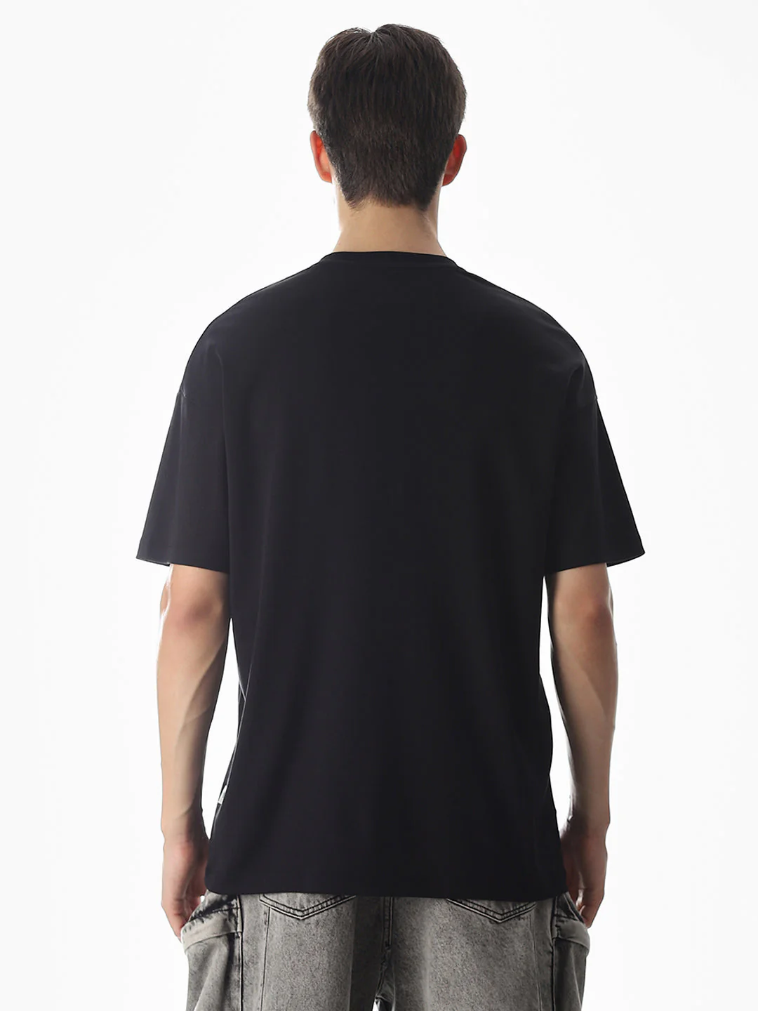 Black Abstract Print Oversized T-shirt - Image 9