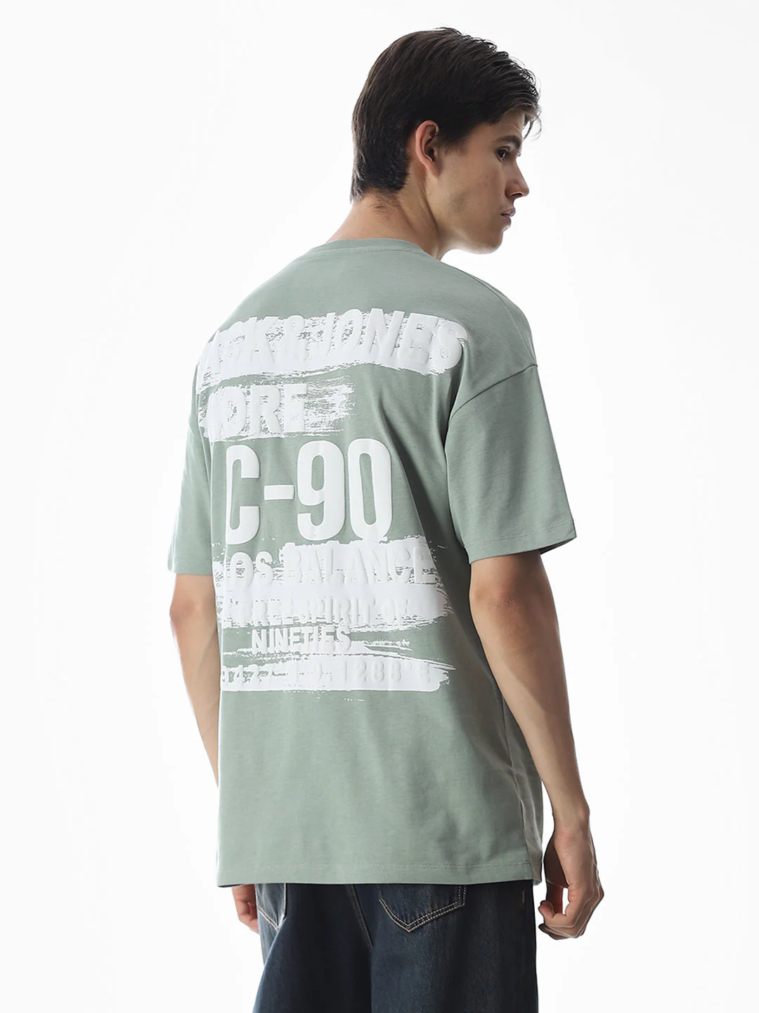 Green Logo Print Oversized T-shirt - Image 4