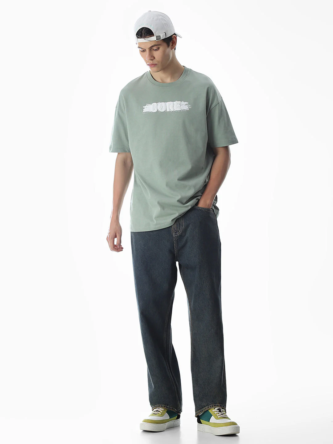Green Logo Print Oversized T-shirt - Image 6