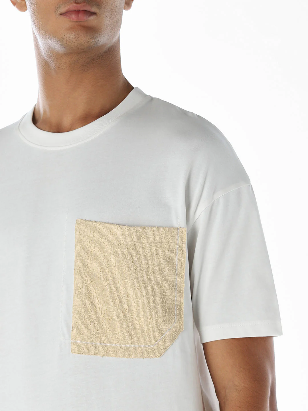 Contrast Pocket Cotton Oversized T-shirt - Image 5