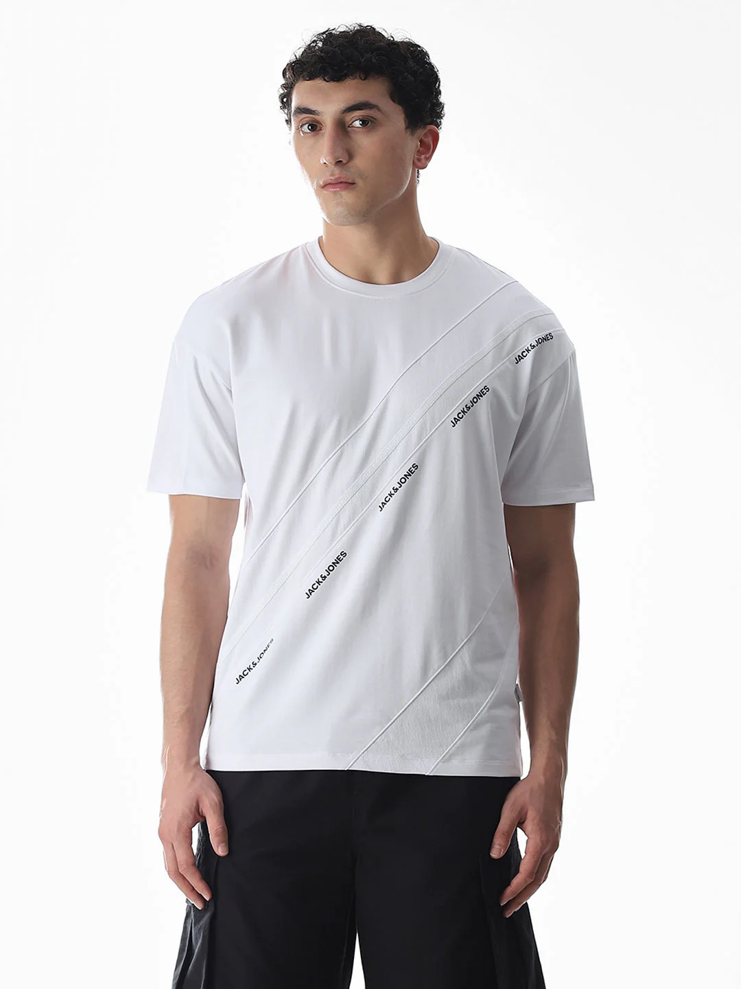 White Logo Print Oversized T-shirt - Image 2