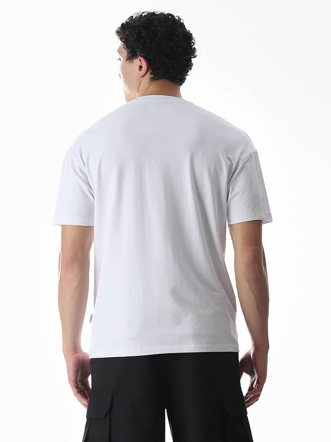White Logo Print Oversized T-shirt - Image 4