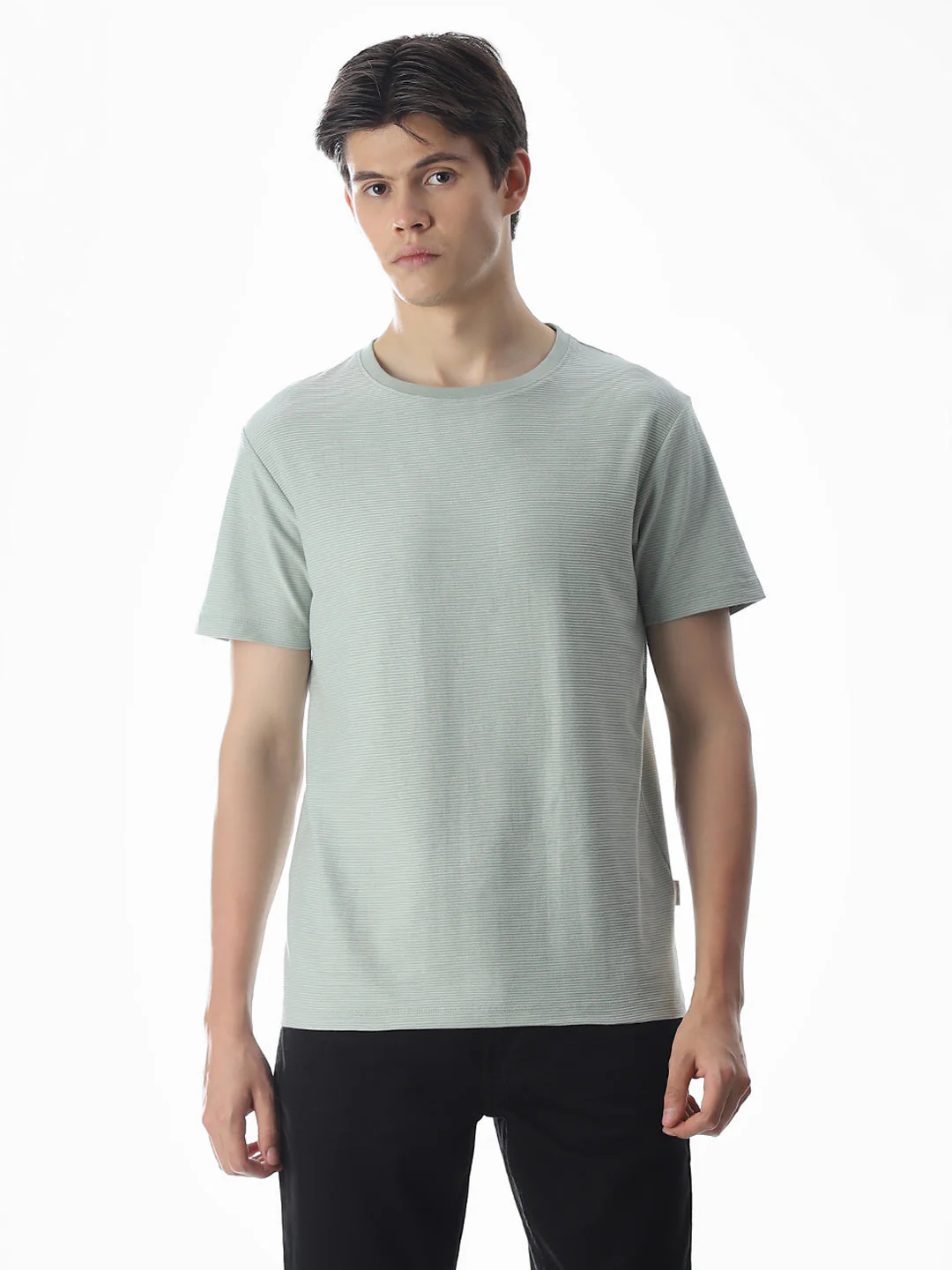 Green Cotton Jacquard T-shirt - Image 2