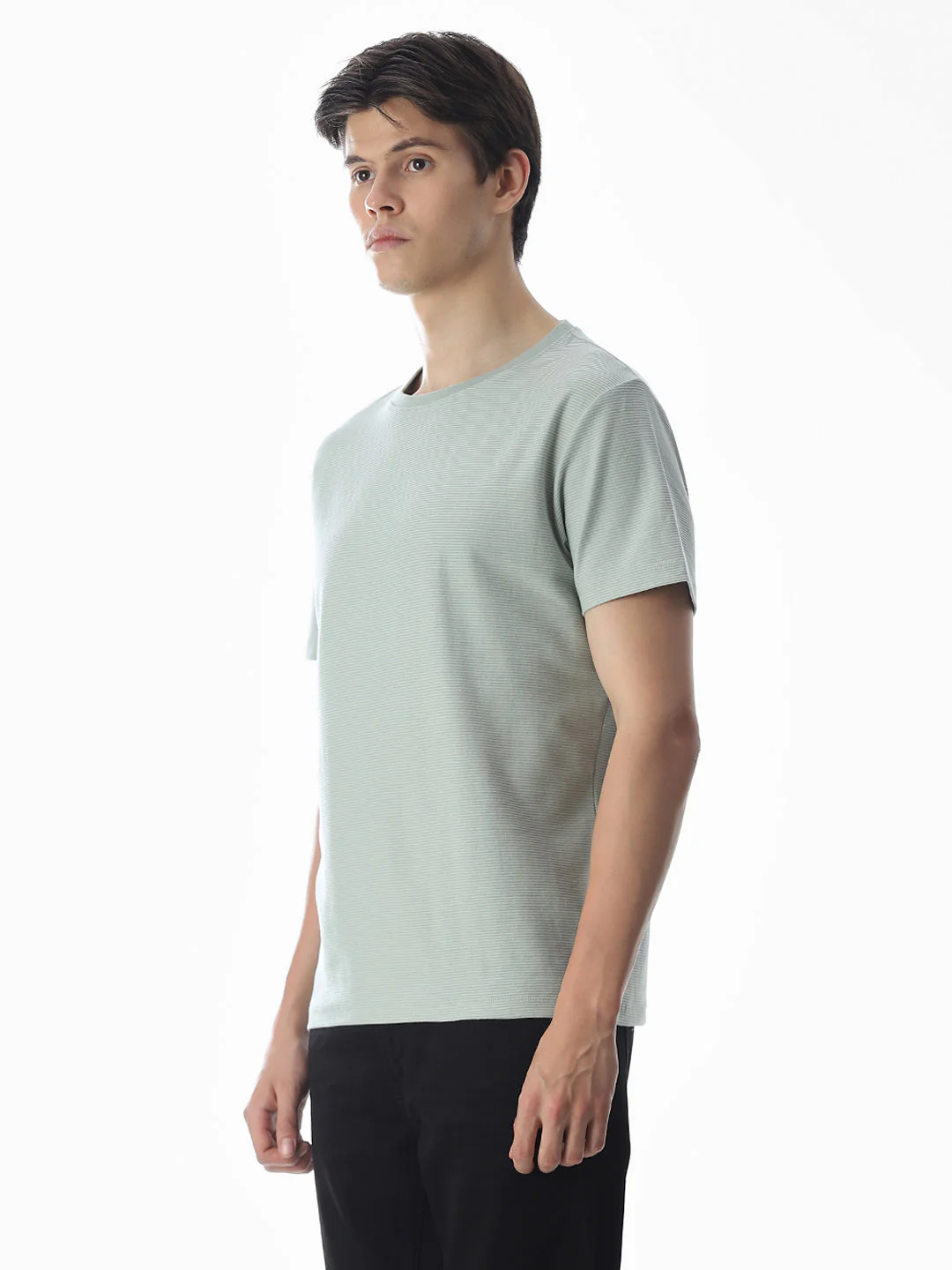 Green Cotton Jacquard T-shirt - Image 3