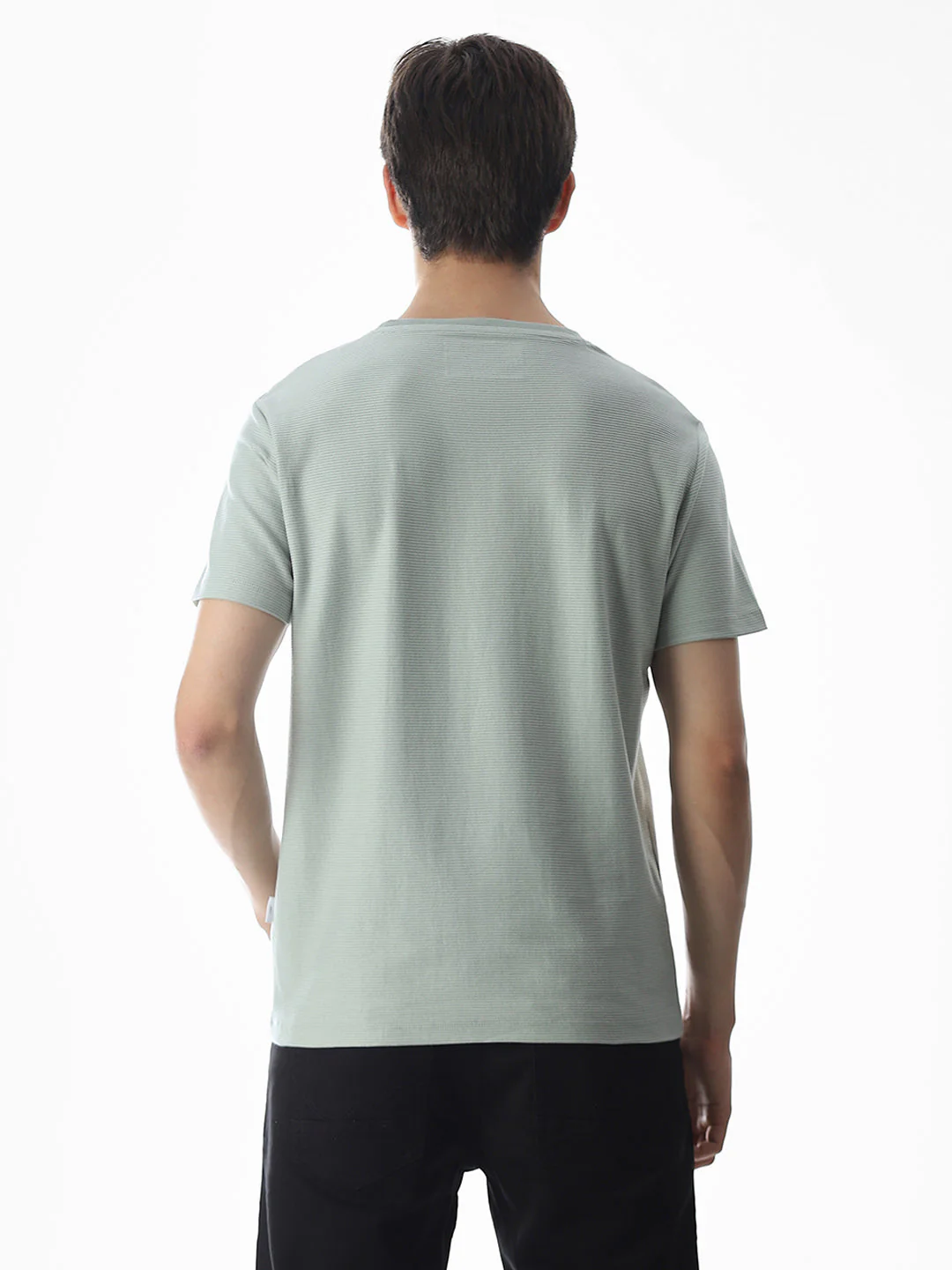 Green Cotton Jacquard T-shirt - Image 4