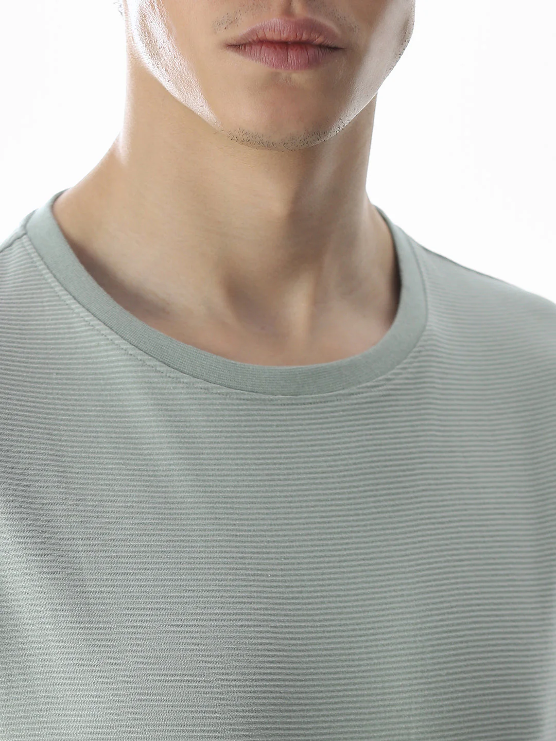 Green Cotton Jacquard T-shirt - Image 5