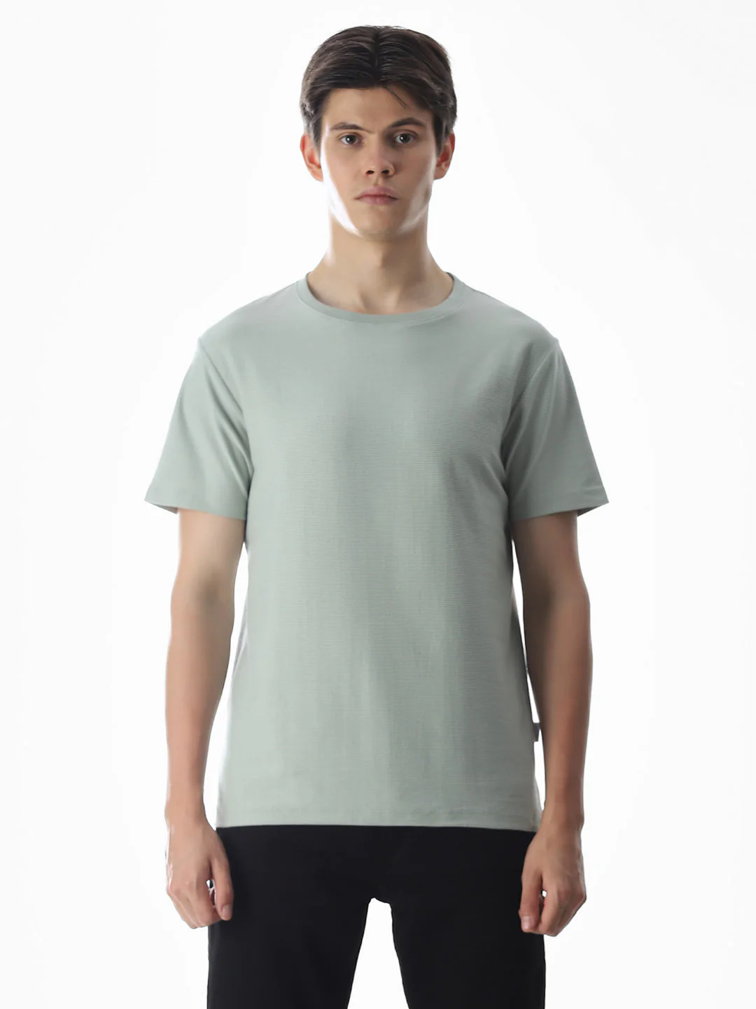 Green Cotton Jacquard T-shirt - Image 8