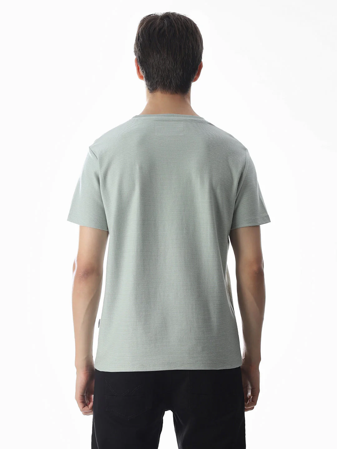Green Cotton Jacquard T-shirt - Image 9