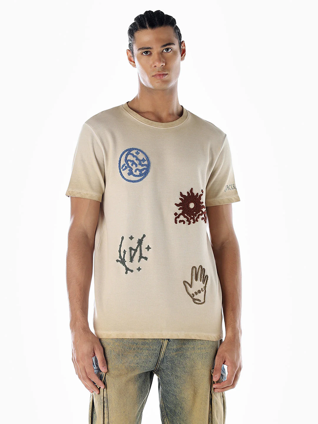 Embroidered Crew Neck T-shirt - Image 2