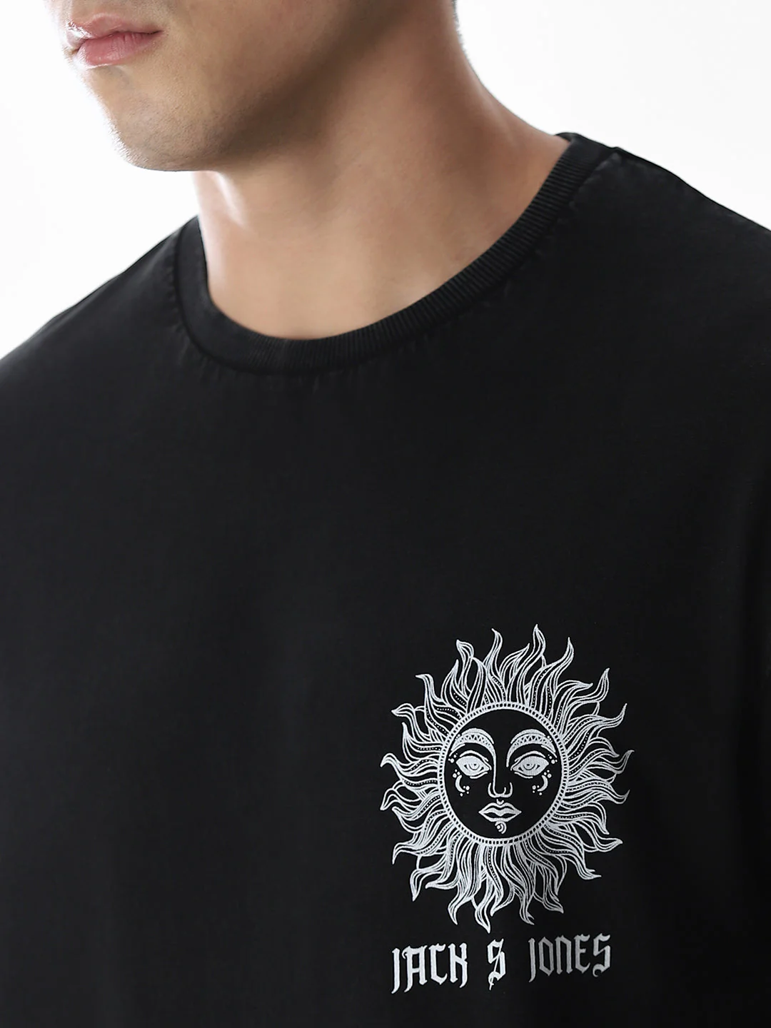 Black Printed Boxy Fit T-shirt - Image 5
