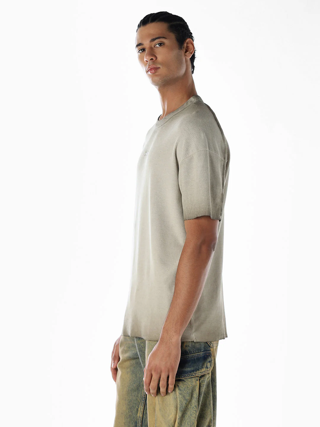 Washed Cotton Crew Neck T-shirt - Image 3