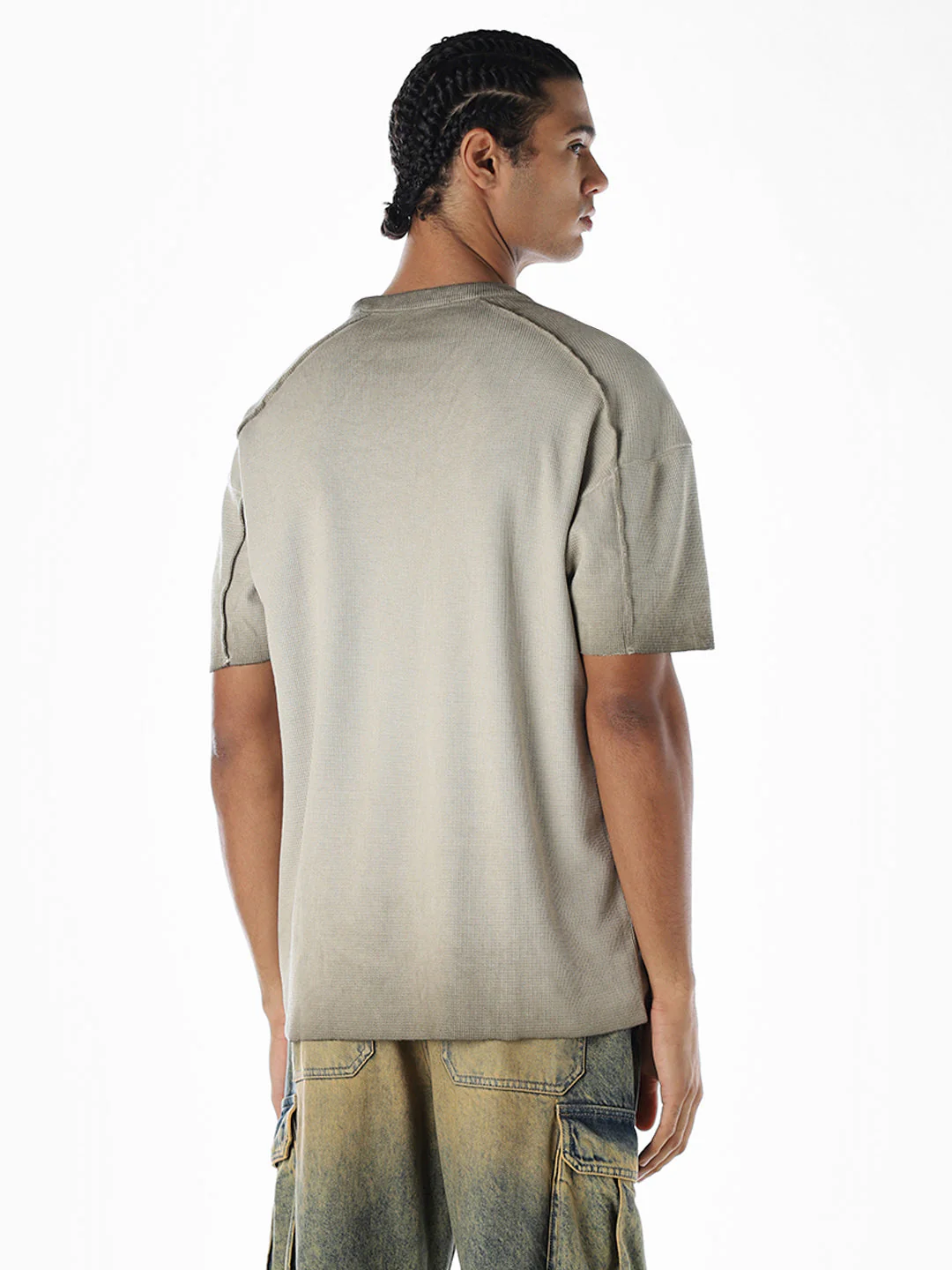 Washed Cotton Crew Neck T-shirt - Image 4