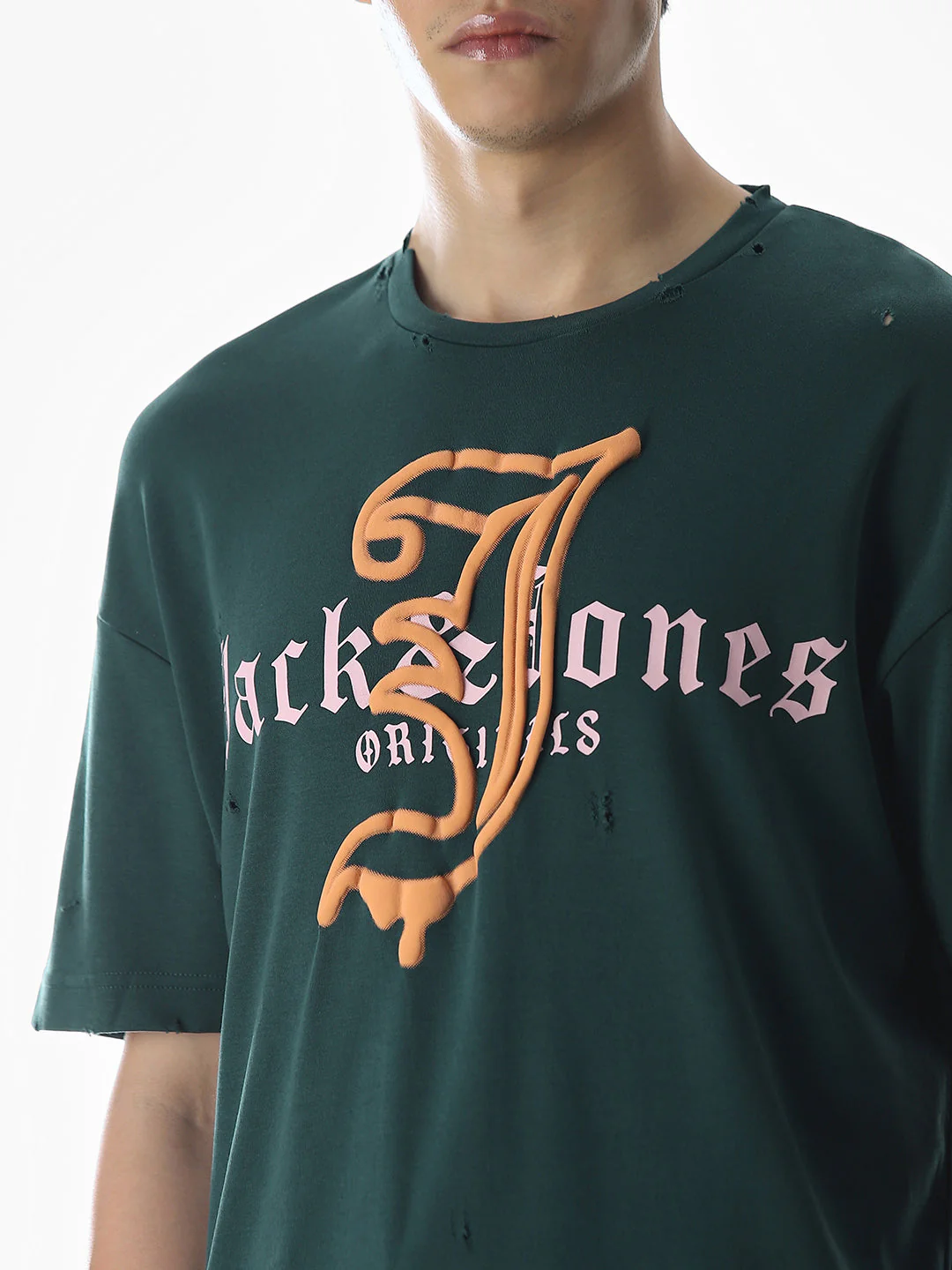 Green Logo Print Boxy Fit T-shirt - Image 5