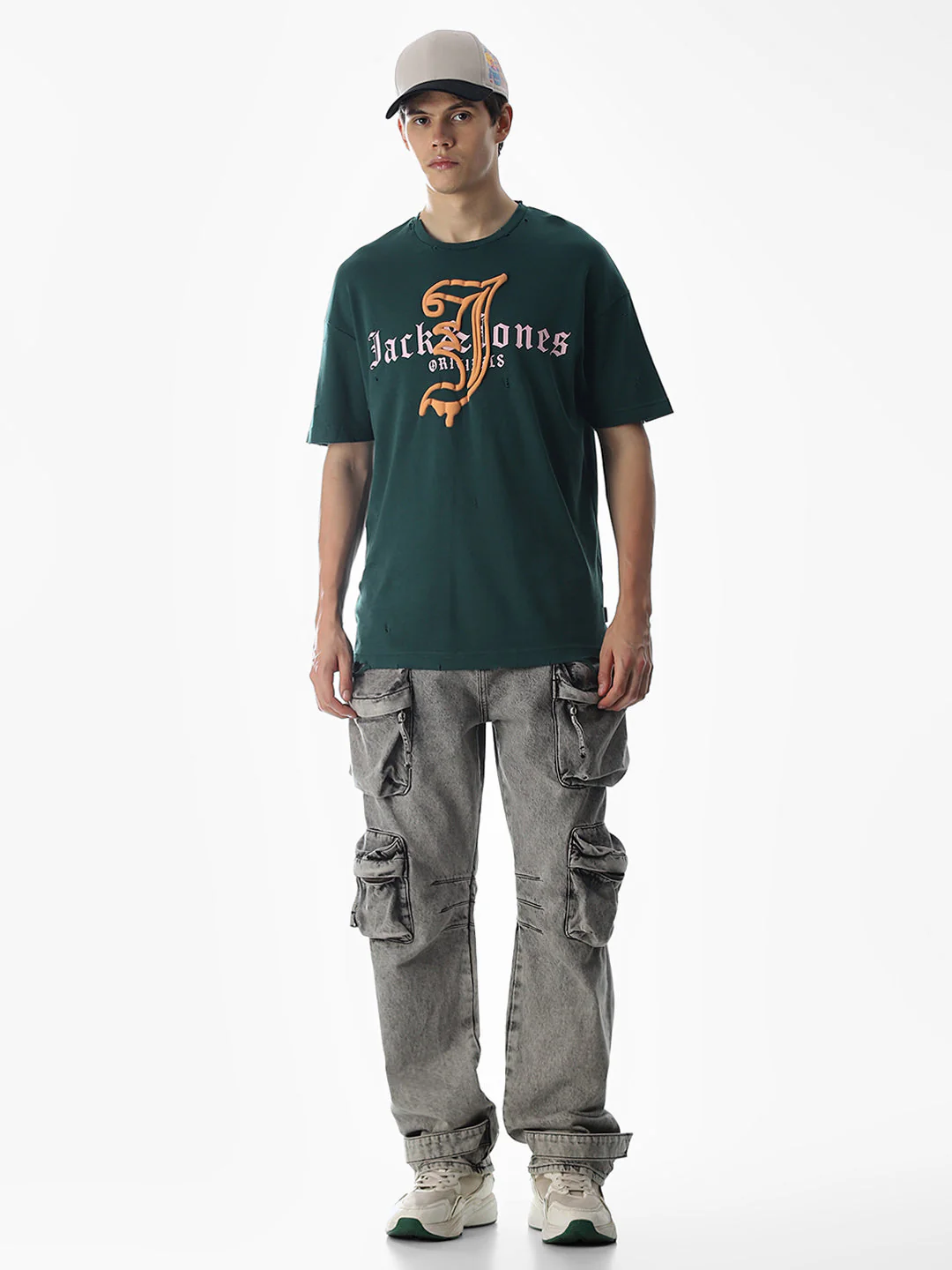 Green Logo Print Boxy Fit T-shirt - Image 6