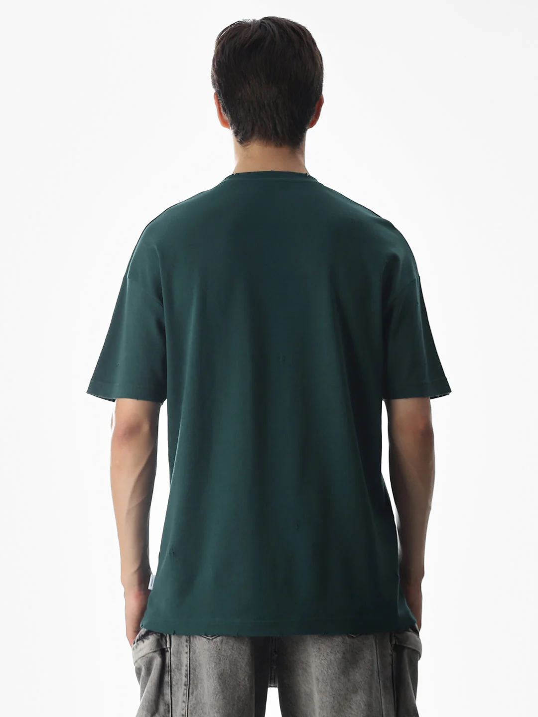 Green Logo Print Boxy Fit T-shirt - Image 9