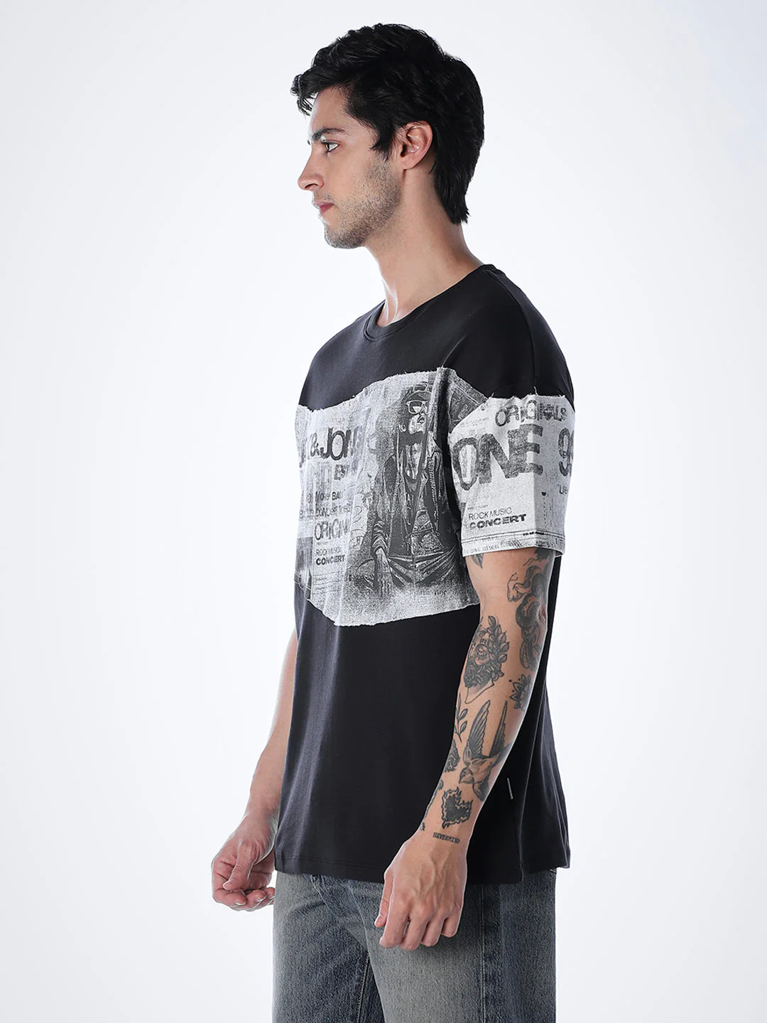 Patchwork Cotton Oversized T-shirt - Image 3