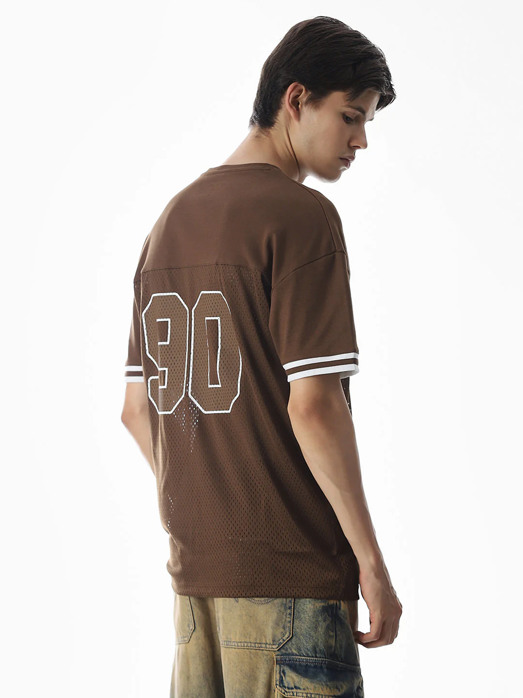 Brown Varsity Boxy Fit T-shirt - Image 4