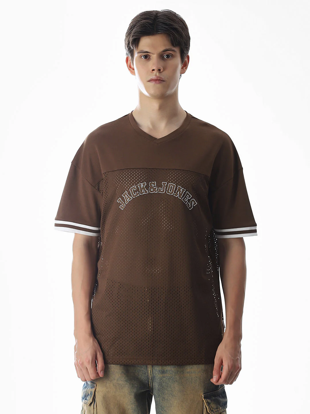 Brown Varsity Boxy Fit T-shirt - Image 8