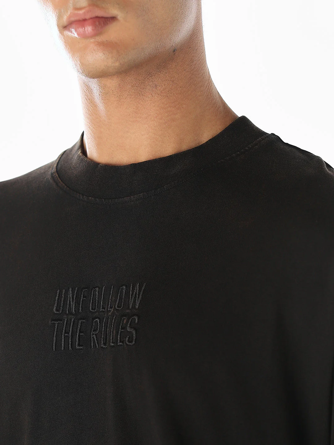 Text Print Cotton Oversized T-shirt - Image 5