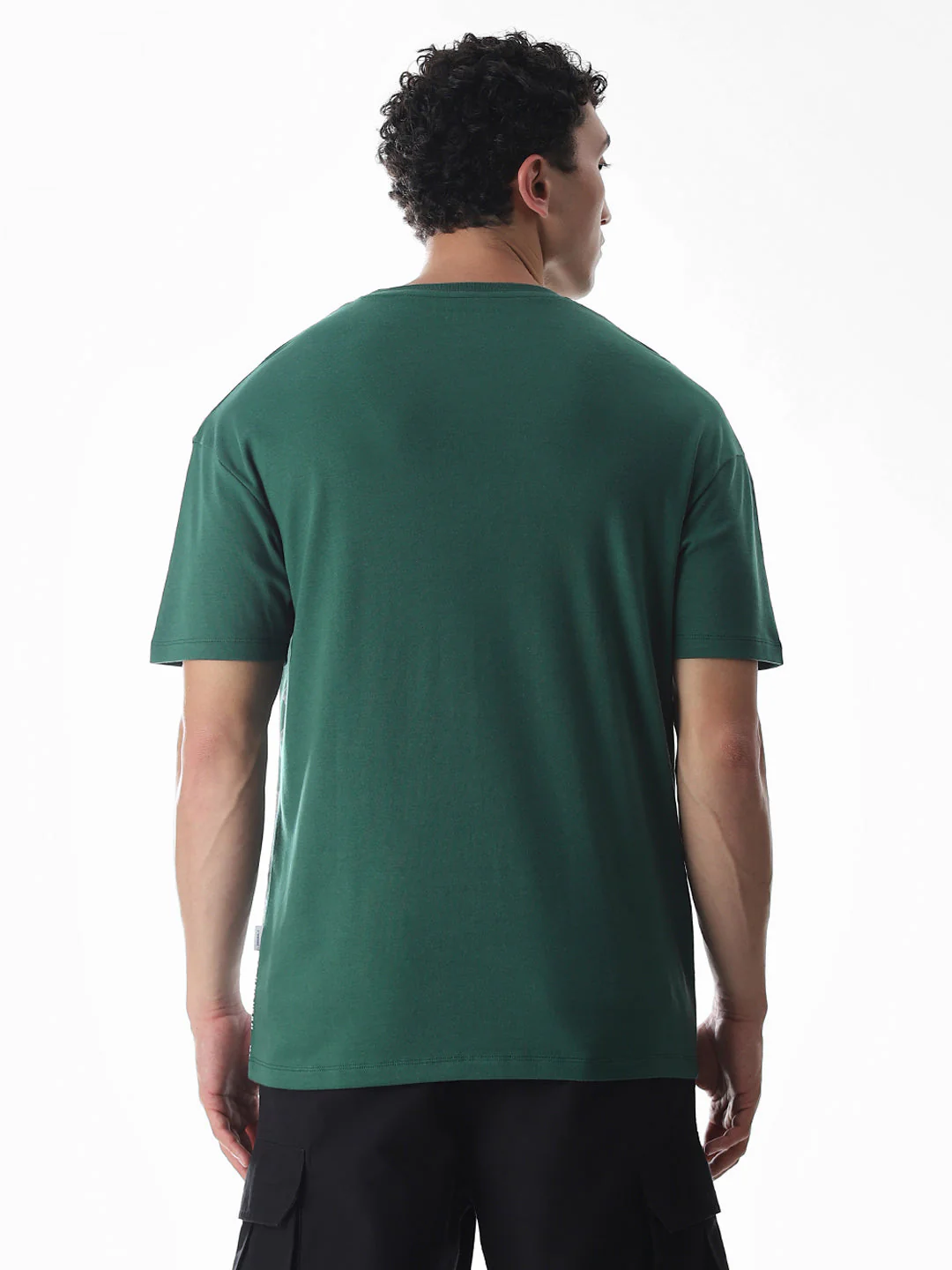Green Logo Print Boxy Fit T-shirt - Image 4