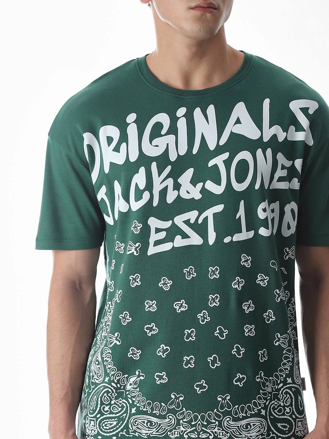 Green Logo Print Boxy Fit T-shirt - Image 5