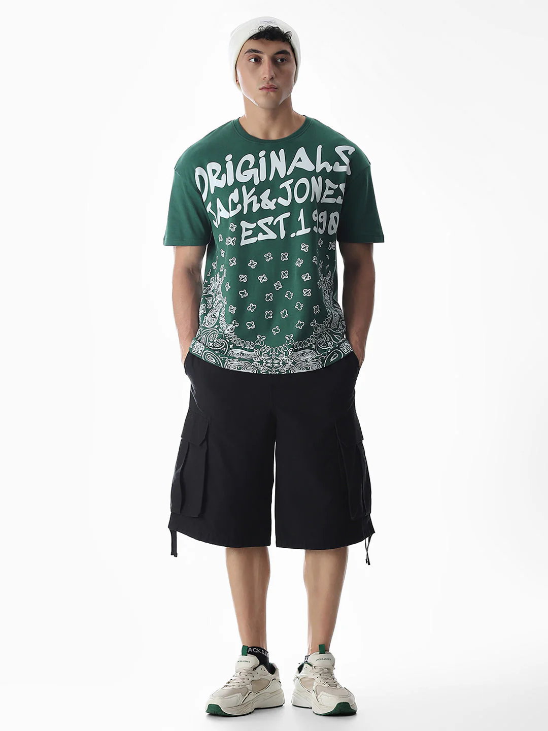 Green Logo Print Boxy Fit T-shirt - Image 6