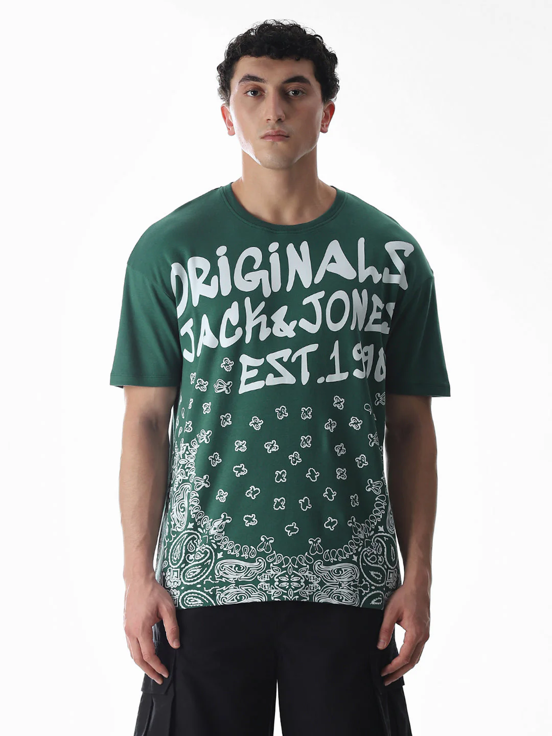 Green Logo Print Boxy Fit T-shirt - Image 8