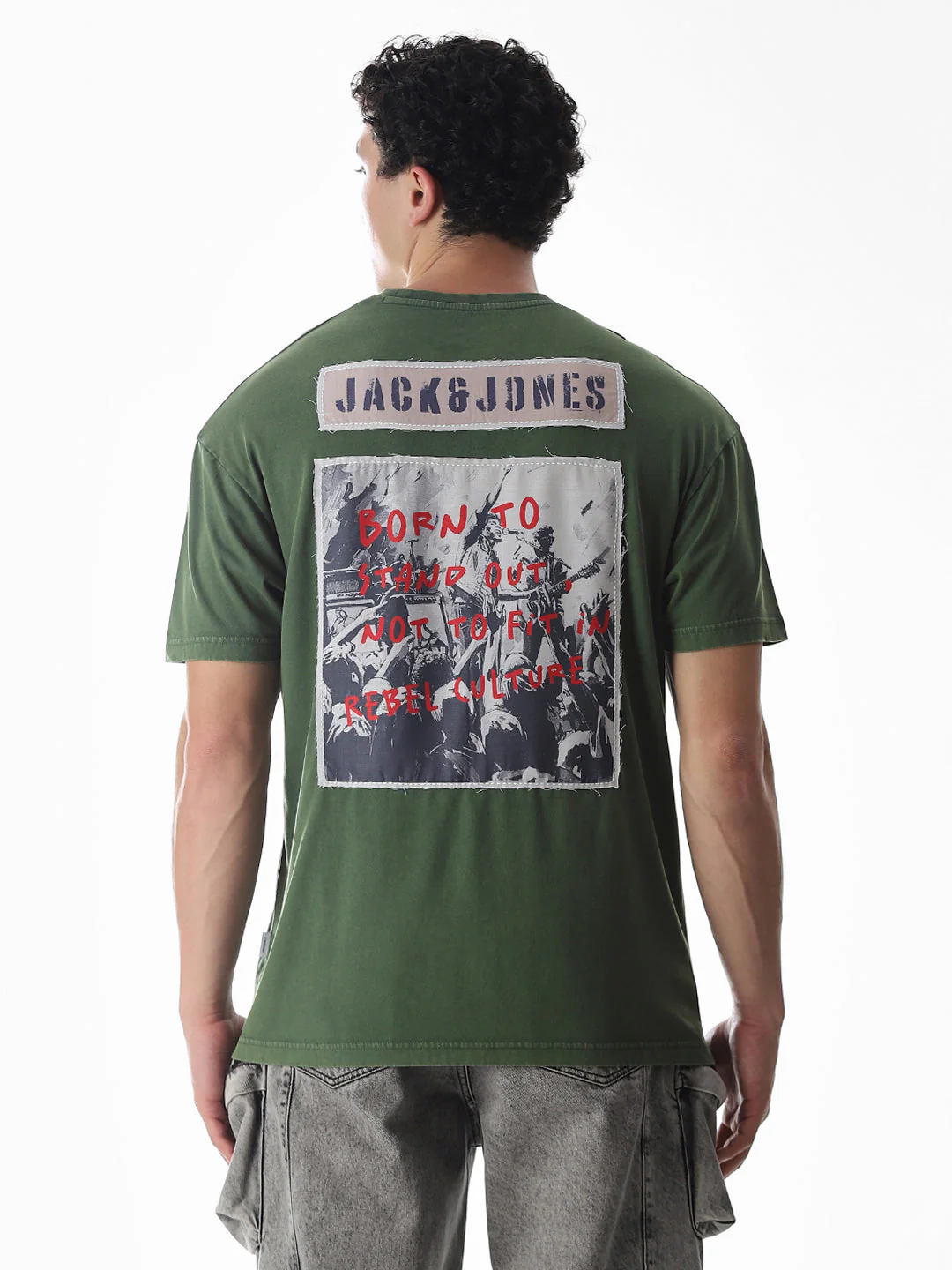 Green Slogan Print Boxy Fit T-shirt - Image 4