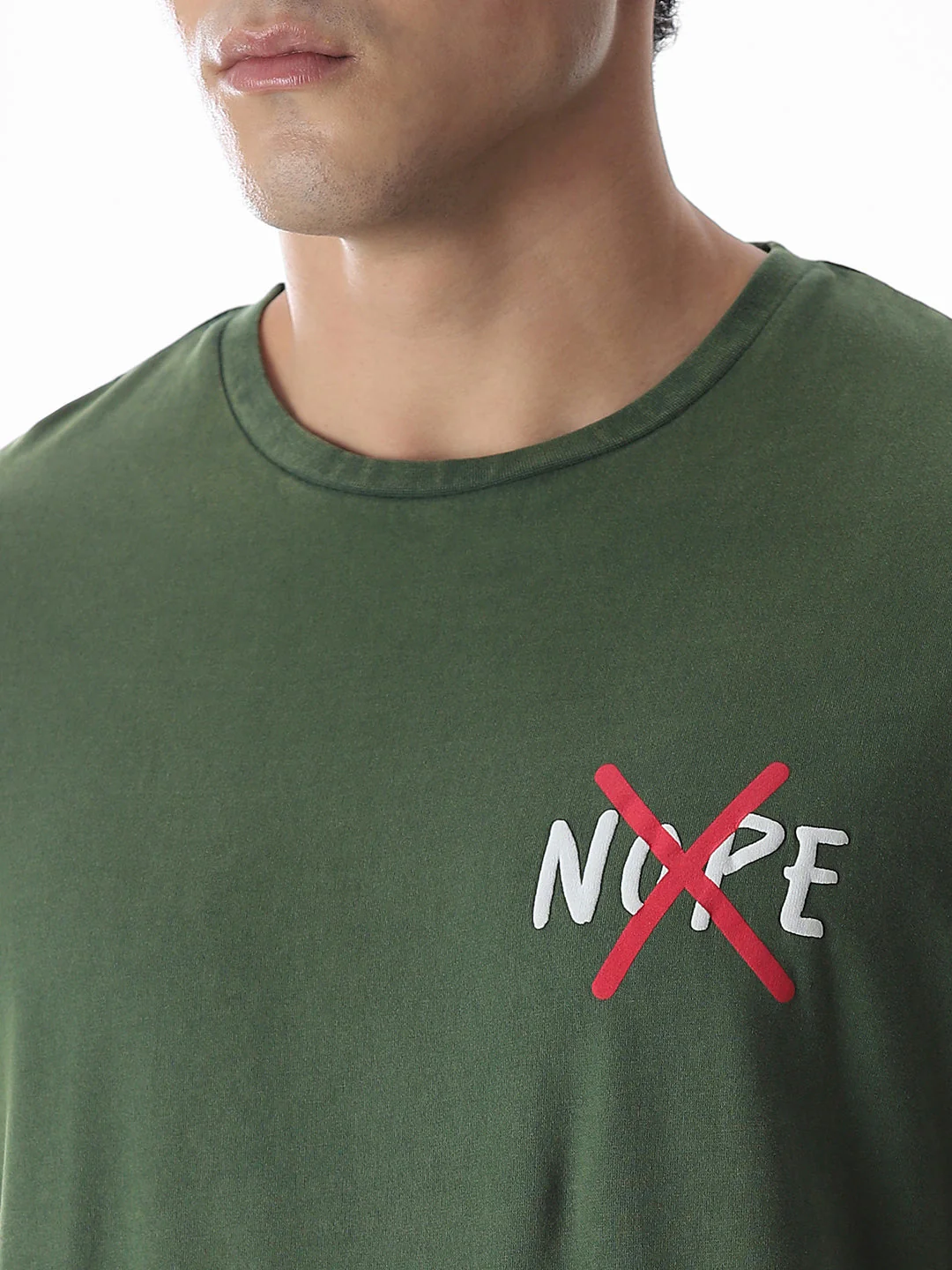 Green Slogan Print Boxy Fit T-shirt - Image 5