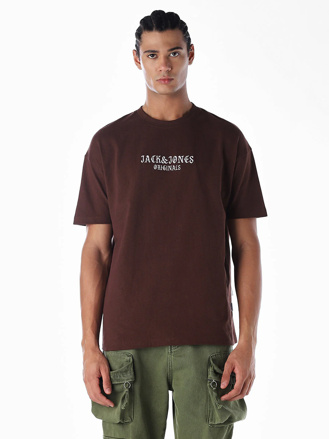 Embroidered Text Oversized T-shirt - Image 2