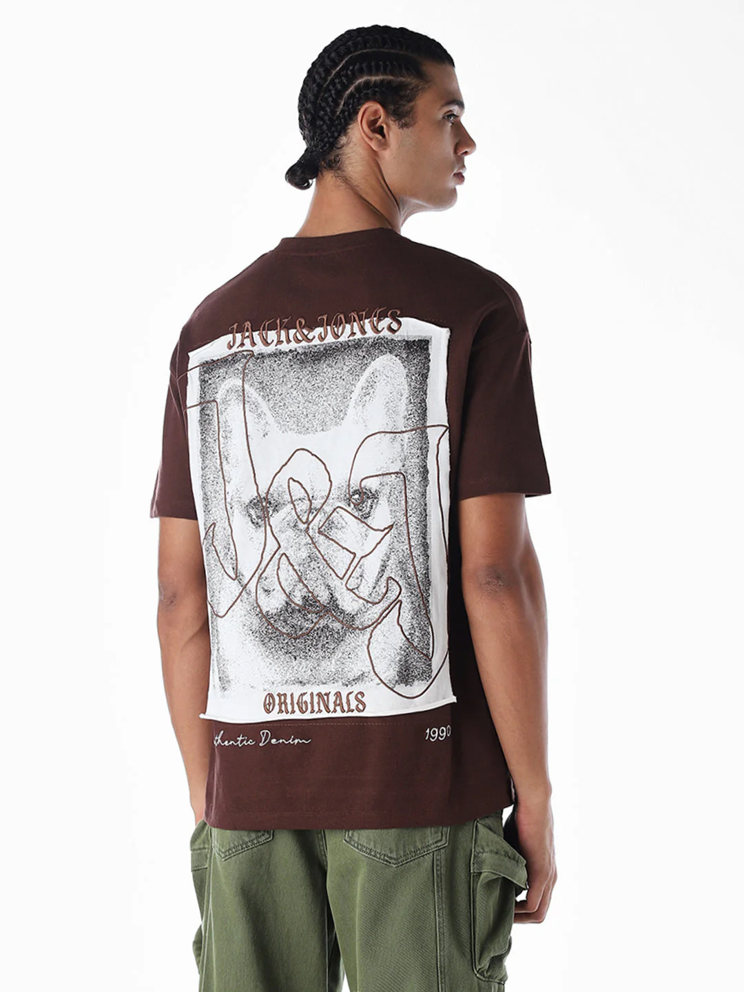 Embroidered Text Oversized T-shirt - Image 4