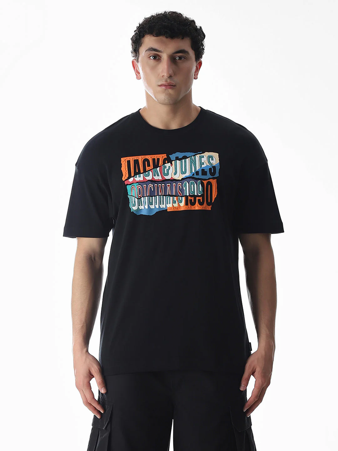 Black Logo Print Boxy Fit T-shirt - Image 8
