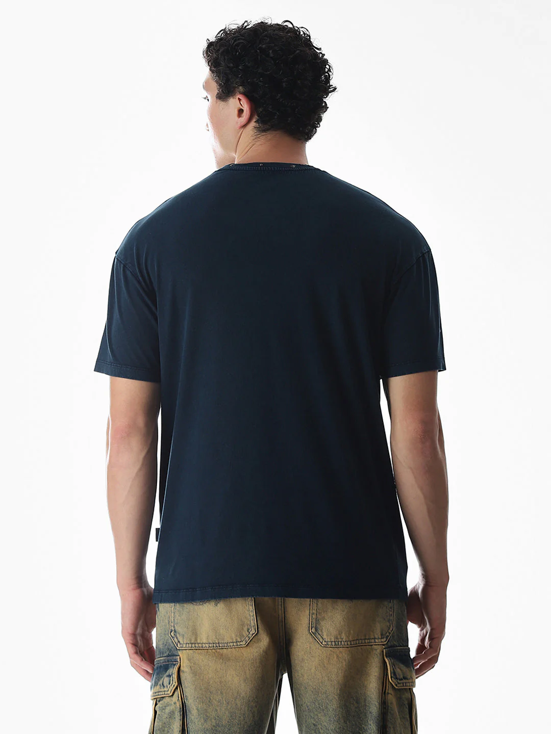 Blue Embellished Collar T-shirt - Image 4