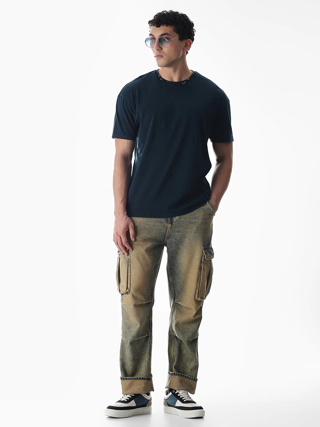 Blue Embellished Collar T-shirt - Image 6